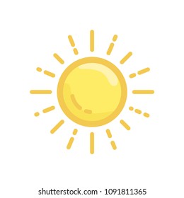 Sun colored vector icon. Sunny weather. Pictogram from set Weather forecast. Isolated on white background