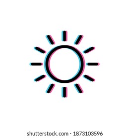 sun with colorful shadow vector illustration template