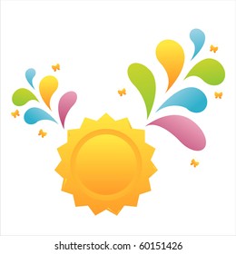 sun with colorful splash