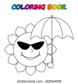 sun coloring book coloring page educate stock vector royalty free 682064908 shutterstock