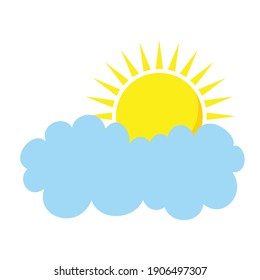 Die Sonne kommt zum Teil aus dem Wolke-Vektordesign