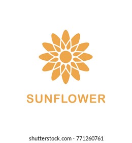 Sun composed by symmetrical flower leaf