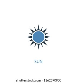 sun concept 2 colored icon. Simple blue element illustration. sun concept symbol design from Summer set. Can be used for web and mobile UI/UX