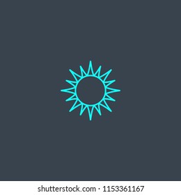 sun concept blue line icon. Simple thin element on dark background. sun concept outline symbol design from Beach set. Can be used for web and mobile UI/UX