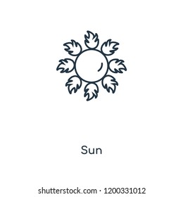 Sun concept line icon. Linear Sun concept outline symbol design. This simple element illustration can be used for web and mobile UI/UX.