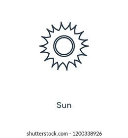 Sun concept line icon. Linear Sun concept outline symbol design. This simple element illustration can be used for web and mobile UI/UX.