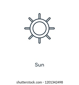 Sun concept line icon. Linear Sun concept outline symbol design. This simple element illustration can be used for web and mobile UI/UX.