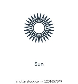 Sun concept line icon. Linear Sun concept outline symbol design. This simple element illustration can be used for web and mobile UI/UX.