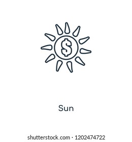 Sun concept line icon. Linear Sun concept outline symbol design. This simple element illustration can be used for web and mobile UI/UX.
