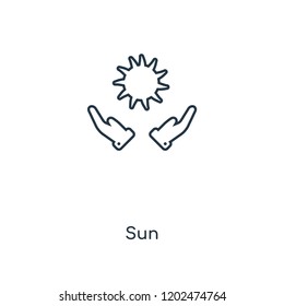 Sun concept line icon. Linear Sun concept outline symbol design. This simple element illustration can be used for web and mobile UI/UX.