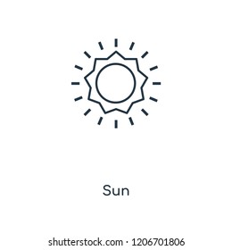 Sun concept line icon. Linear Sun concept outline symbol design. This simple element illustration can be used for web and mobile UI/UX.