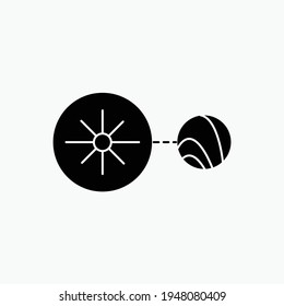 Sun connect to earth logo. Space moon star astronomy eclipse abstract sun dark abstrak, vector, symbol, logo, icon, sign, Illustration Minimalist.