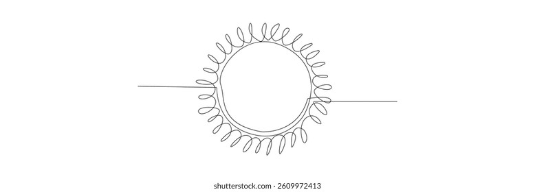 Sun continuous line art drawn. Summer sun contour line symbol. Vector illustration isolated on white. Vector Illustration .EPS 10 . 