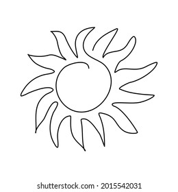 Sun Continuous Line Art Style Editable Stock Vector (Royalty Free ...