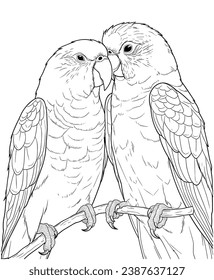 sun conure coloring page for adults