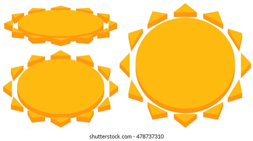 Sun with corona icon. Simple geometric clip art.