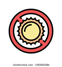 sun counterindication color icon vector. sun counterindication sign. isolated symbol illustration