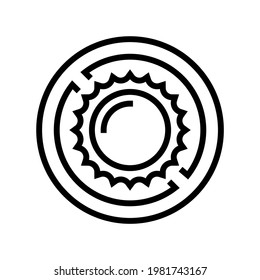 vector de icono de la línea de contraindicación solar. signo de contraindicación solar. símbolo de contorno aislado ilustración negra