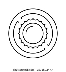 sun counterindication line icon vector. sun counterindication sign. isolated contour symbol black illustration