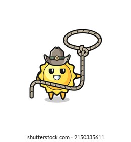 The Sun Cowboy With Lasso Rope , Cute Design