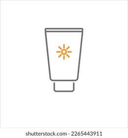 sun cream bottle icon vector
