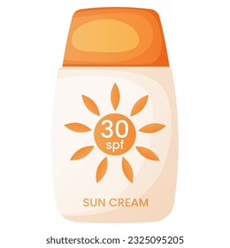 Sun cream bottle, moisturizing sun protection lotion.