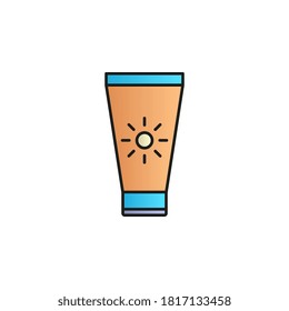 Sun cream color gradient vector icon