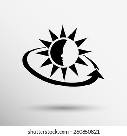 Sun Cream Containers. Vector illustration. icon sun tan