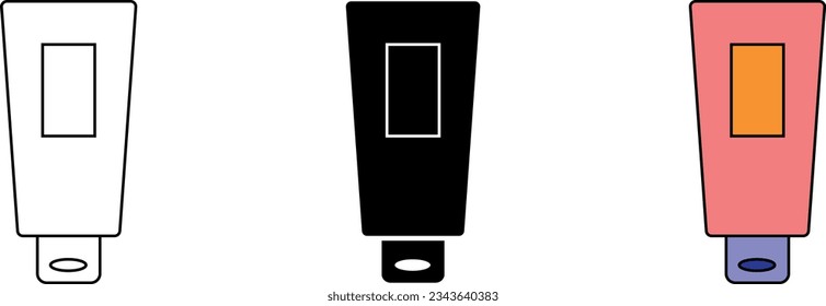 Sun cream, Gel icon vector, Cosmetic icons collection. Vector ilustration