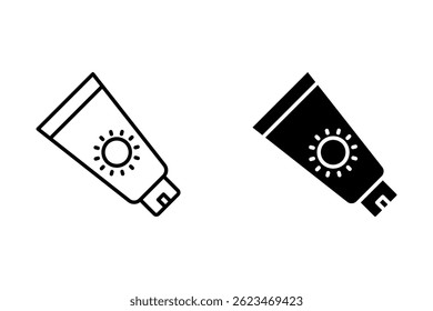 Sun cream icon design, cream for summer, suitable for use on the beach on a white background illustration