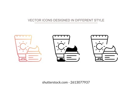 Sun Cream icon design with white background stock illustration