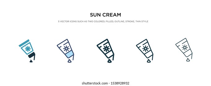 sun cream icon in different style vector illustration. two colored and black sun cream vector icons designed in filled, outline, line and stroke style can be used for web, mobile, ui