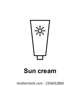 Sun cream icon. Element of summer holiday icon. Thin line icon for website design and development, app development. Premium icon