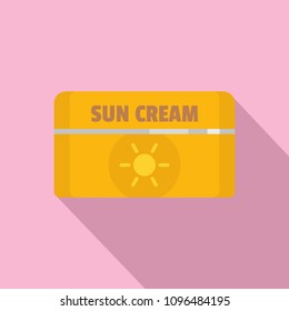Sun cream icon. Flat illustration of sun cream vector icon for web design
