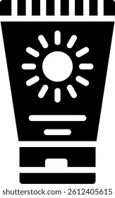 Sun Cream Icon Glyph Vector Illustration
