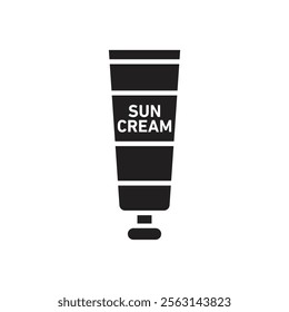 Sun cream icon Isolated flat vector in outline