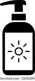Icono de crema solar. aislado sobre fondo blanco. Ilustración vectorial