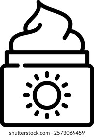 Sun Cream Icon Line Vector Illustration