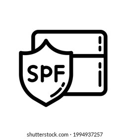 Sun cream icon. Outline Sunblock vector icon for web design isolated on white background
