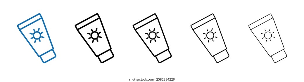 Sun cream icon Outline vector logo for web ui