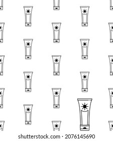 Sun Cream Icon Seamless Pattern, Sunscreen, Sunblock Gel Icon, Sun Protection Cream Icon Vector Art Illustration