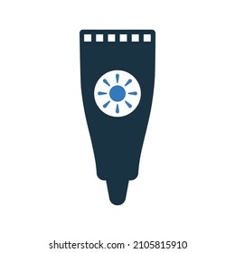 Sol, icono de crema. Ilustración vectorial simple editable.