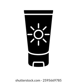 sun cream icon, simple flat style, illustration, logo sign symbol pictogram template, for ui or ux isolated on white for mobile app, editable
