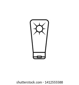 sun cream icon. Simple thin line, outline vector of summer icons for UI and UX, website or mobile application
