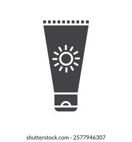 Sun cream icon Simple thin line flat symbol