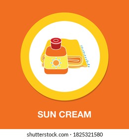 sun cream icon - simple, vector, icon for website design, mobile app, ui. Vector Illustration