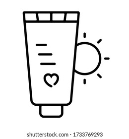 Sun Cream Icon, Sunscreen, Sunblock Gel Icon