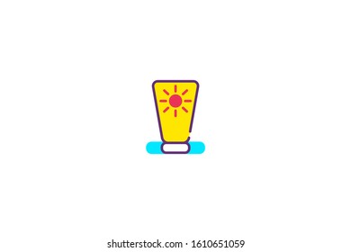Sun cream icon in trendy flat style isolated on white background vector illustration