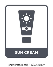 sun cream icon vector on white background, sun cream trendy filled icons from Summer collection, sun cream simple element illustration