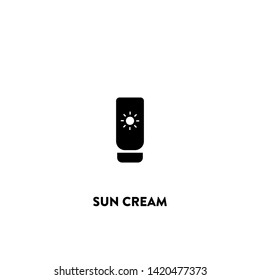sun cream icon vector. sun cream sign on white background. sun cream icon for web and app